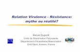Relation Virulence - Résistance: mythe ou réalité? · Listeria monocytogenes ... virulence, de résistance et d’échappement à la ... Facteur confondant des études cliniques