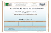 Canevas de mise en conformité O FFRE DE … · Intitulé de la Licence: Automatique Année: 2014-2015 CPNDST Université des Sciences et de la Technologie d'Oran - Mohamed Boudiaf