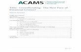 Title: Crowdfunding: The New Face of Financial Crimes?files.acams.org/.../Crowdfunding_The_New_Face_of_Financial_Crimes... · Crowdfunding is typically categorized into one of the