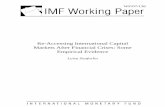 Re-Accessing International Capital Markets After Financial ... · Re-Accessing International Capital Markets ... Re-Accessing International Capital Markets After ... The paper analyzes