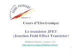 Cours d’Electronique Le transistor JFET (Junction · PDF fileCours d’Electronique Le transistor JFET (Junction Field Effect Transistor) ... - la tension v GS est négative ou faiblement