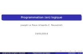 Programmation (en) logique - LIPNlipn.univ-paris13.fr/~leroux/teaching/prog_log1.pdf · Ce n’est pas toujours le cas! logique du premier ordre ... Utilisation de prédicats ...