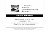 TEST GUIDE - cybersisman.com · California Subject Examinations for Teachers Test Guide 1 Sample Test Questions for CSET: Multiple Subjects Subtest III ... D. Intelligence consists