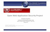 Open Web Application Security Project - OWASP · – Web application threats and countermeasures ... – Web hacking/security is easy to understand/teach ... (Western/French Switzerland)