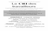 Le CRI des travailleursgroupecri.free.fr/contenu/journaux/journal-14.pdf · de tous les opprimés, et pour contribuer à la reconstitution de leur conscience communiste révolutionnaire