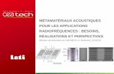 Métamatériaux acoustiques pour les applications ...events.femto-st.fr/sites/femto-st.fr.GdR-META/files/content... · POUR LES APPLICATIONS RADIOFRÉQUENCES : BESOINS, ... Co-design