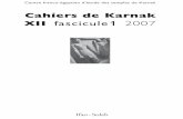 Cahiers de Karnak XII fascicule 1 2007 - ifao.egnet.net · 61-64 65-90 91-103 107-190 191-226 227-246 247-260 261-284 285-326 327-334 335-354 355-372 373-390 391-399. 828 Karnak xii