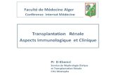 Transplantation Rénale Aspects Immunologique et …ceil.univ-alger.dz/sciences_med/images/pdf/conferences/Conference... · (OMS 2014) La greffe Rénale , ... Le candidat à une greffe