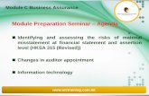 Module Preparation Seminar Agenda · Module Preparation Seminar – Agenda ... (d) Audit Evidence for Elements of the Control ... the assessed risks of material misstatements at the