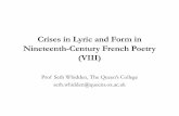 Crises in Lyric and Form in Nineteenth-Century French … · Comme le vent du ciel qui berce les nuages ... Des soupirs, des accords Aussi purs que l’extase où son regardme plonge,
