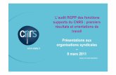L’audit RGPP des fonctions supports du CNRS : … · par le CNRS sur la base des données communiquées par les services. P. 04 En guise d’introduction (1) : qu’est-ce que ...