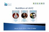 Nutrition et AVC - Centre Hospitalier Universitaire de ... · • Les afférences sensitives du V informent le centre déglutiteurbulbaire et cortical • Un système efférent (IX)