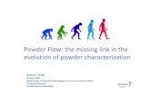 Powder Flow: the missing link in the evolution of … · Powder Flow: the missing link in the evolution of powder characterization. Colloids ... • DSC • XRD • Dynamic Vapor