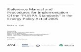 Reference Manual and Procedures for Implementation Of … for Implementation... · Reference Manual and Procedures for Implementation Of the ... American Public Power Association