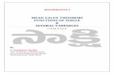 MEAN VALUE THEOREMS FUNCTIONS OF SINGLE & SEVERAL VARIABLES · 2012-05-30 · MEAN VALUE THEOREMS FUNCTIONS OF SINGLE & SEVERAL VARIABLES I YEAR B.TECH ... Functions of Single & Several