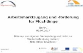 Arbeitsmarktzugang und -förderung für Flüchtlinge · § 25b AufenthG - Aufenthaltserlaubnis wegen wirtschaftlicher Integration (altersunabhängig; 6-8 Jahre Aufenthalt, eigenständige