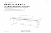 DE AP-260 - support.casio.com · 7GRAND PIANO (CONCERT) (Flügeltaste (Konzert)) 8GRAND PIANO (MODERN) (Flügeltaste (Modern)) 9ELEC. PIANO 1 (Elektropiano-Taste 1) bkPedalbuchse