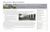 German Newsletter - Stetson University Newsletter - Fall... · that learning German grammar ... Wort der Woche German ð Major/Minor ... Krümel vom reichgedeckten Tisch”). Today