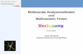 Multivariate Analysemethoden und Multivariates Testenmethodenlehre.sowi.uni-mainz.de/download/Lehre/SS2009/Multivariate... · Verfahren Multivariate Analysemethoden & Multivariates
