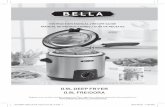 0.9L DEEP FRYER 0.9L FREIDORA - Bella Housewares · instruction manual / recipe guide manual de instrucciones / guÍa de recetas available in white / disponible an blanco 0.9l deep