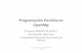 Programación Paralela en OpenMplcomp89.fi-b.unam.mx/licad/assets/ProgramacionOpenMP/Programaci... · Introducción a Open Multiprocessing (OpenMP) Proyecto PAPIME PE104911 Elba Karen