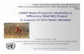 UNEP Water Footprint, Neutrality & Efficiency (WaFNE ... · UNEP Water Footprint, Neutrality & Efficiency (WaFNE) Project ... Guido Sonnemann, PhD Programme Officer, Sustainable Consumption