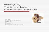 Investigating The Simplex Lock: A Mathematical … · x xxx x x xxx x x xx x x x x x x 42 5! 120 24 x x x n ... Pollack at Boston University cool projects at EDC website: