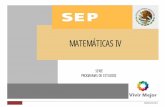 MATEMÁTICAS IVMATEMÁTICAS IV - cobaev.edu.mx · BLOQUE DE APRENDIZAJE I II III IV V VI VII VIII Construye e interpreta modelos matemáticos mediante la aplicación de procedimientos