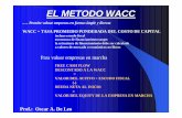 WACC = TASA PROMEDIO PONDERADA DEL …€¦ · EL METODO WACC ….. Permite valuar empresas en forma simple y directa WACC = TASA PROMEDIO PONDERADA DEL COSTO DE CAPITAL incluye escudo