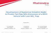 Development of Numerical Simulink Model to …matlabexpo.com/in/2017/proceedings/development-of-numerical... · Development of Numerical Simulink Model to Predict Tail Pipe NOx Emissions