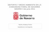 DEPORTE Y MEDIO AMBIENTE EN LA COMUNIDAD FORAL DE …medioambiente.coe.es/web/EVENTOSHOME.nsf/b8c1dabf8... · MADRID 3 de junio 2011 Nacho Arbeloa Freire Subdirector de Deporte. NAVARRA