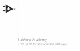 Labview Academy - Széchenyi István Egyetemherno/labview/prezentaciok/Lva.03.cluster.for.while.pdf · LabView Academy 3. óra - cluster, for ciklus, while ciklus, DAQ alapok