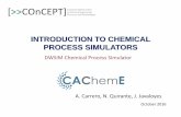 INTRODUCTION TO CHEMICAL PROCESS … · Aspen Hysys ChemCAD PRO II UniSim gProms VMGSim Aspen Plus in EO Aspen Custom Modeler Sequential –Modular approach Equation –Oriented approach