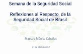 Semana de la Seguridad Social Reflexiones al … · Semana de la Seguridad Social Reflexiones al Respecto de la Seguridad Social de Brasil Maestra Mônica Cabañas 27 de abril de