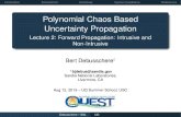 Polynomial Chaos Based Uncertainty Propagationcadmus.usc.edu/UQ-SummerSchool-2013/debusschere2.pdf · Polynomial Chaos Based Uncertainty Propagation Lecture 2: Forward Propagation: