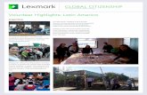 GLOBAL CITIZENSHIP - csr.lexmark.com 2017 Volunteer... · Volunteer Highlights: Latin America (cont.) GLOBAL CITIZENSHIP Brazil Volunteers read stories to students in 15 classrooms