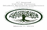 2nd Annual Cal Poly Pomona Student Research Conferencecppsrc/documents/2ndAnnualCPPSRCProgramFinal.pdf · Welcome to the 2nd Annual Cal Poly Pomona Student Research Conference. ...