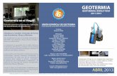 GEOTHERMAL WORLD TOUR 2011-2013 - … · ción al cálculo de intercambiadores de calor Geotérmico de tipo vertical, horizontal, cestas, aero geotermia, y geo estructuras termo activas.