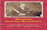 Manuela Sancho Bonafonte - asociacionlossitios.com · Sancho Bonafonte HEROÍNA DE LOS SITIOS (Plenas, 1784 – Zaragoza, 1863) Manuela Sancho Bonafonte HEROÍNA DE LOS SITIOS (Plenas,
