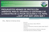 SOSTENIBILIDAD AMBIENTAL DE LA INDUSTRIA web. ley... · PDF filela industria de la pulpa celulÓsica y el papel ¿que? ¿por que? ¿para que ? dra. ... sostenibilidad ambiental de