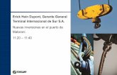 Erick Hein Dupont, Gerente General Terminal …€¦ · 8 Factores de competitividad de un puerto. ... Amarradero E y Sistema de redes de carga líquida Layout, corte y vista panorámica