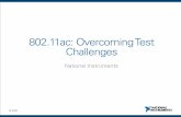 802.11ac: Introduction and Overcoming Test Challenges · ni.com 4 802.11 a/b/g/n and ac comparison 802.11a/g 802.11n 802.11ac Antenna Configuration 1x1 SISO 4x4 MIMO 8x8 MIMO Highest