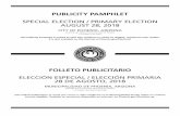 PUBLICITY PAMPHLET of Ballot... · 28 de agosto, 2018 municipalidad de ... requisitos de identificaciÓn en las urnas ... proposiciÓn nÚmero 411 texto, resumen y argumentos ...