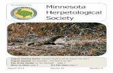 Minnesota Herpetological Society Documents... · Minnesota . Herpetological . Society. The newsletter of the . August Meeting Notice General Meeting will be August 1st, 2014 . August