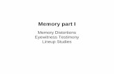 Memory Distortions Eyewitness Testimony Lineup …psiexp.ss.uci.edu/research/teaching9B/Memory_partI_distr.pdf · • Memory distortions due to – Schematic knowledge/General knowledge