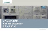 GAMMA KNX – Kits de prácticas 4.3 – 230 V · Salidas La GTK dispone de las siguientes salidas: 1) Actuador interrupción / regulación N526E02 para - Luces sala conferencias