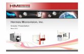 Hermes Microvision, Inc. Investor Presentation... · Hermes Microvision, Inc., USA incorporated in Silicon Valley to focus on R&D for EBI equipment HMI founded in Beijing subsidiary