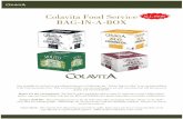 Colavita Food Service BAG-IN-A-BOX · Now available for each of our top selling foodservice oil offerings, the “10 liter Bag-in-a-Box” is an exciting addition to the Colavita