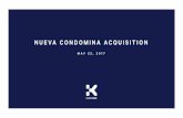 NUEVA CONDOMINA ACQUISITION - Klépierre · 1 A. nnualized net rental income as of April 30, 2017 (80% shopping center; 20% retail park ). 2 Including tax and estimates for Apple,