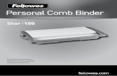 Personal Comb Binder - Fellowes, Inc.assets.fellowes.com/manuals/Star 402102 3L.pdf · fellowes.com fellowes.com Personal Comb Binder 1789 Norwood Avenue, Itasca, Illinois 60143-1095